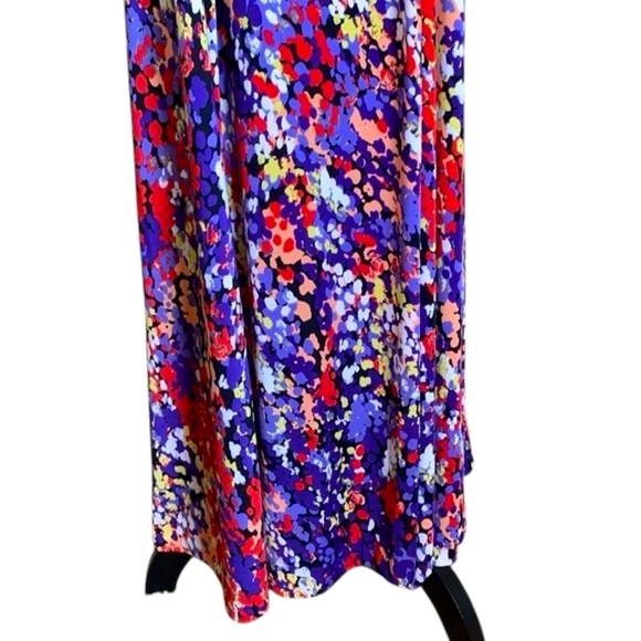 Elle Multicolor Splatter Print Halter Maxi Dress - Women’s Size Large - Picture 3 of 8